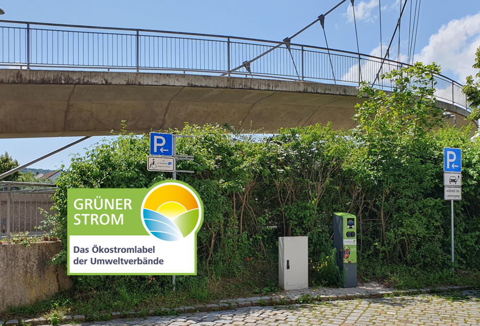 Ladesäule Am Oberen Zweck gefördert durch Grüner Strom-Label-zertifizierte Produkte.